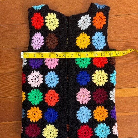 Vintage Crocheted Granny Square Vest - Blue 🌼 - Picture 5 of 5
